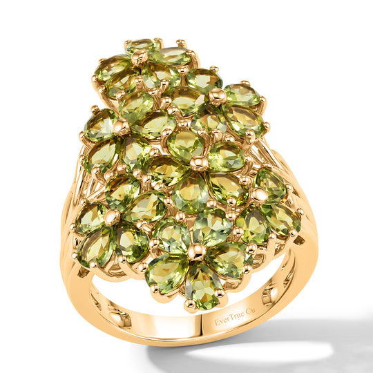 EVER TRUE Natürlicher Peridot Ring 950 Kupfer (Größe 19.00) ca. 5.31 ct