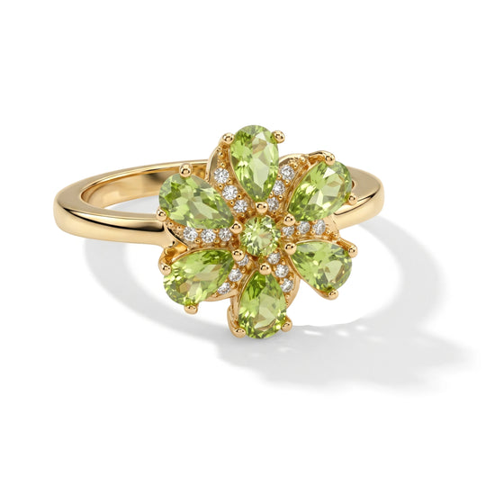 EVER TRUE Natürlicher Peridot Ring 950 Kupfer (Größe 18.00) ca. 1.44 ct