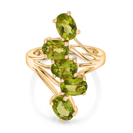 EVER TRUE Natürlicher Peridot Ring 950 Kupfer (Größe 20.00) ca. 4.28 ct