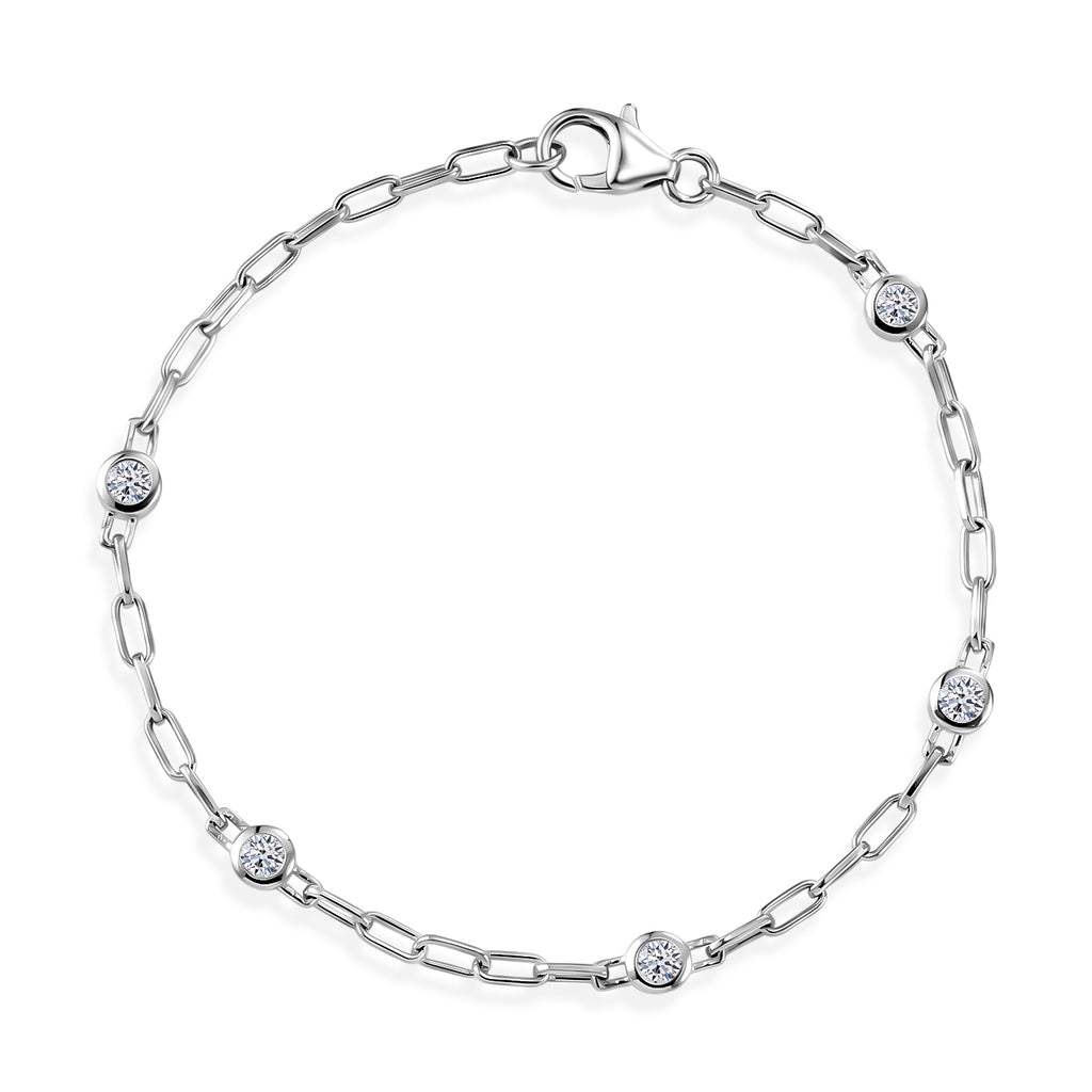 LUXURIANT DIAMOND - Lab Grown Diamant SI-GH SGL zertifiziert Armband ca. 19 cm 925 Silber Rhodiniert ca. 0,55 ct.