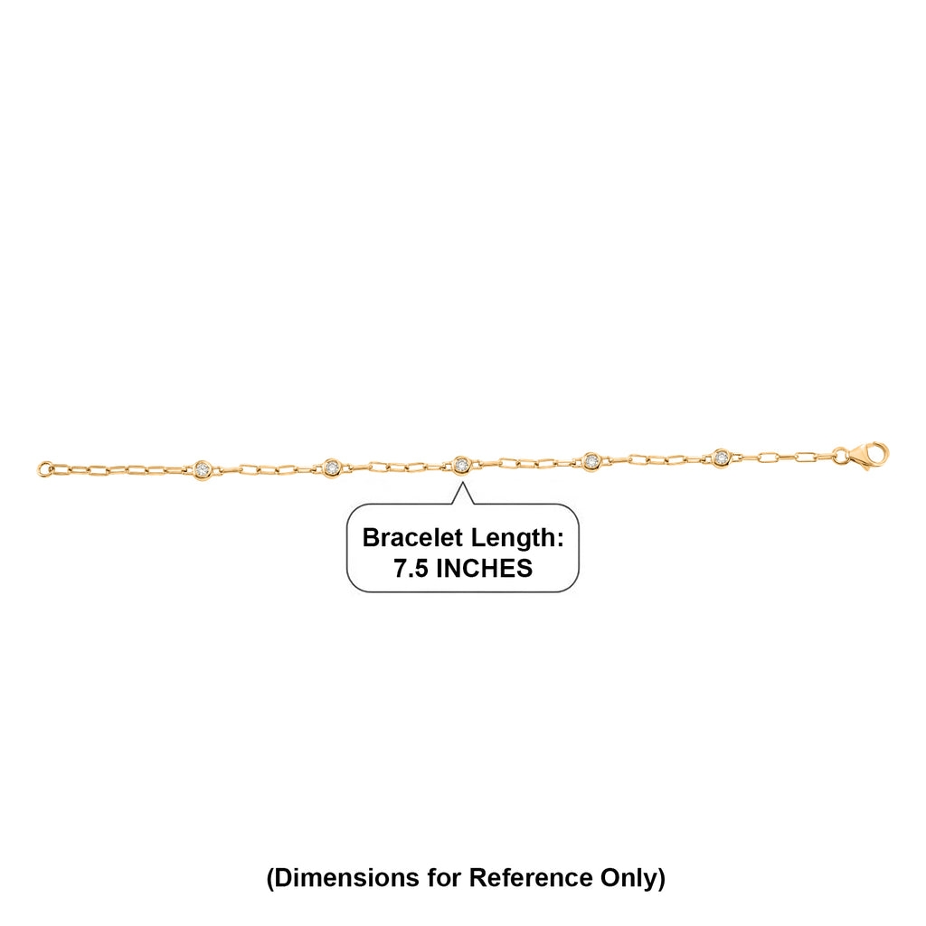 LUXURIANT DIAMOND - Lab Grown Diamant SI-GH SGL zertifiziert Armband ca. 19 cm 925 Silber 750 Gelbgold vermeil ca. 0.55 ct
