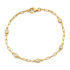 LUXURIANT DIAMOND - Lab Grown Diamant SI-GH SGL zertifiziert Armband ca. 19 cm 925 Silber 750 Gelbgold vermeil ca. 0.55 ct