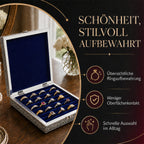 LIVMORE Schmuckbox mit Löwenprägung, Edle Aufbewahrung, 20 x 20 x 5 cm