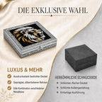 LIVMORE Schmuckbox mit Löwenprägung, Edle Aufbewahrung, 20 x 20 x 5 cm