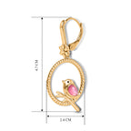 D'Joy Flamingo Mondstein, Schwarzer Spinell Ohrringe 925 Silber Gold ca. 1,00 ct.