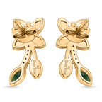EVER TRUE AA Kagem Sambischer Smaragd, Weißer Zirkon Ohrringe Reine Bronze ca. 0.42 ct
