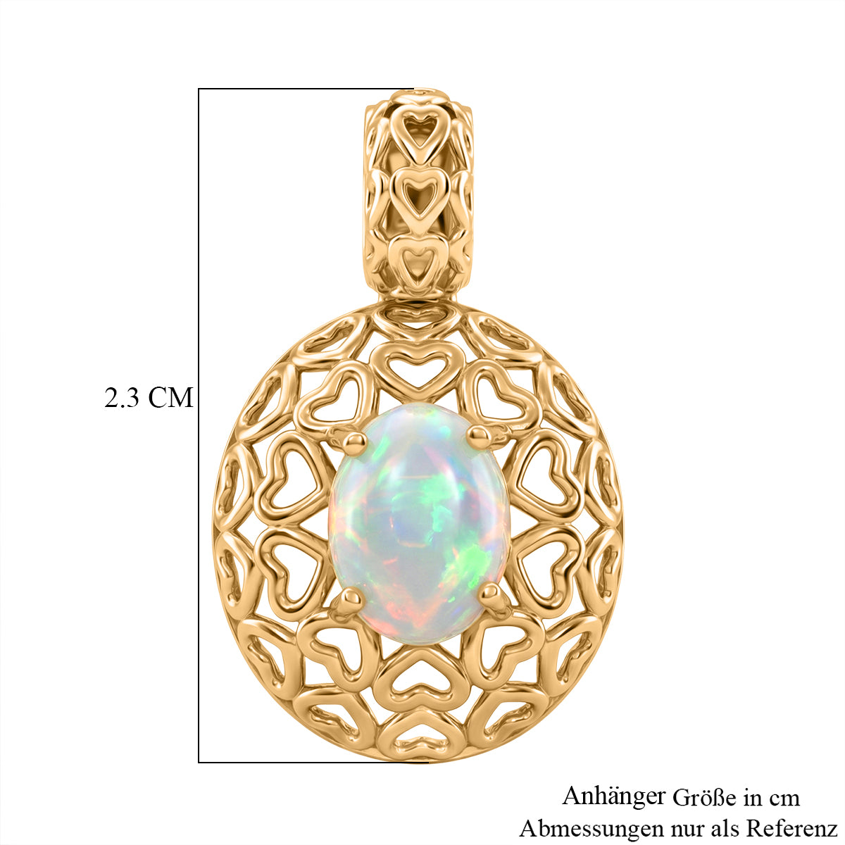 D'Joy AA Natürlicher, äthiopischer Welo Opal Anhänger 925 Silber Gold ca. 0.82 ct