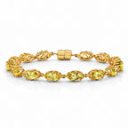 D'Joy AAA Ouro Verde-Quarz Armband ca. 20 cm 925 Silber 750 Gelbgold vermeil ca. 16,29 ct.