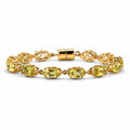 D'Joy AAA Ouro Verde-Quarz Armband ca. 18 cm 925 Silber 750 Gelbgold vermeil ca. 11,84 ct.