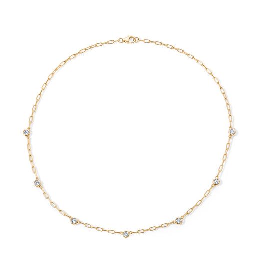 LUXURIANT DIAMOND - Lab Grown Diamant SI-GH SGL zertifiziert Halskette ca. 45 cm 925 Silber 750 Gelbgold vermeil ca. 1,02 ct.