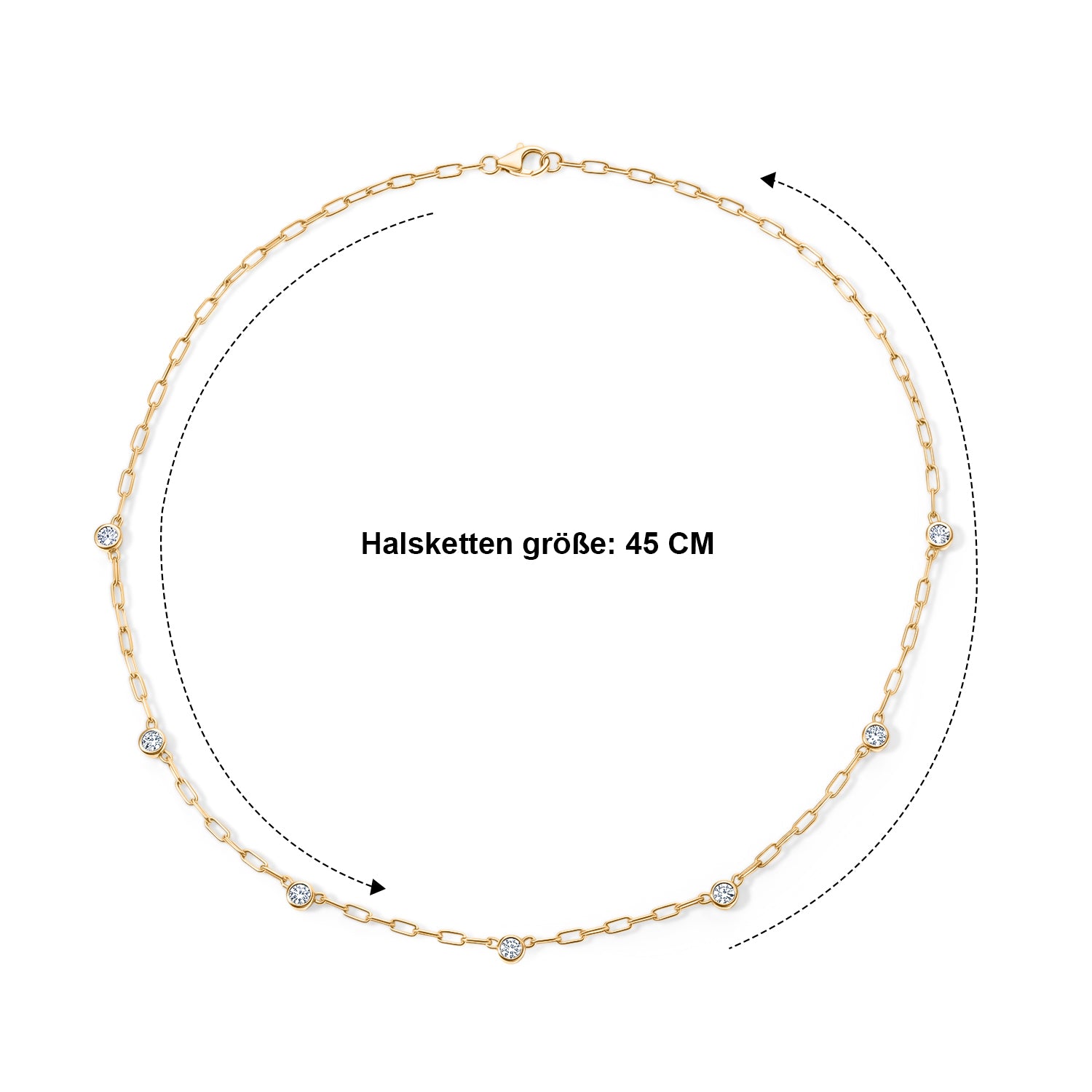 LUXURIANT DIAMOND - Lab Grown Diamant SI-GH SGL zertifiziert Halskette ca. 45 cm 925 Silber 750 Gelbgold vermeil ca. 1,02 ct.