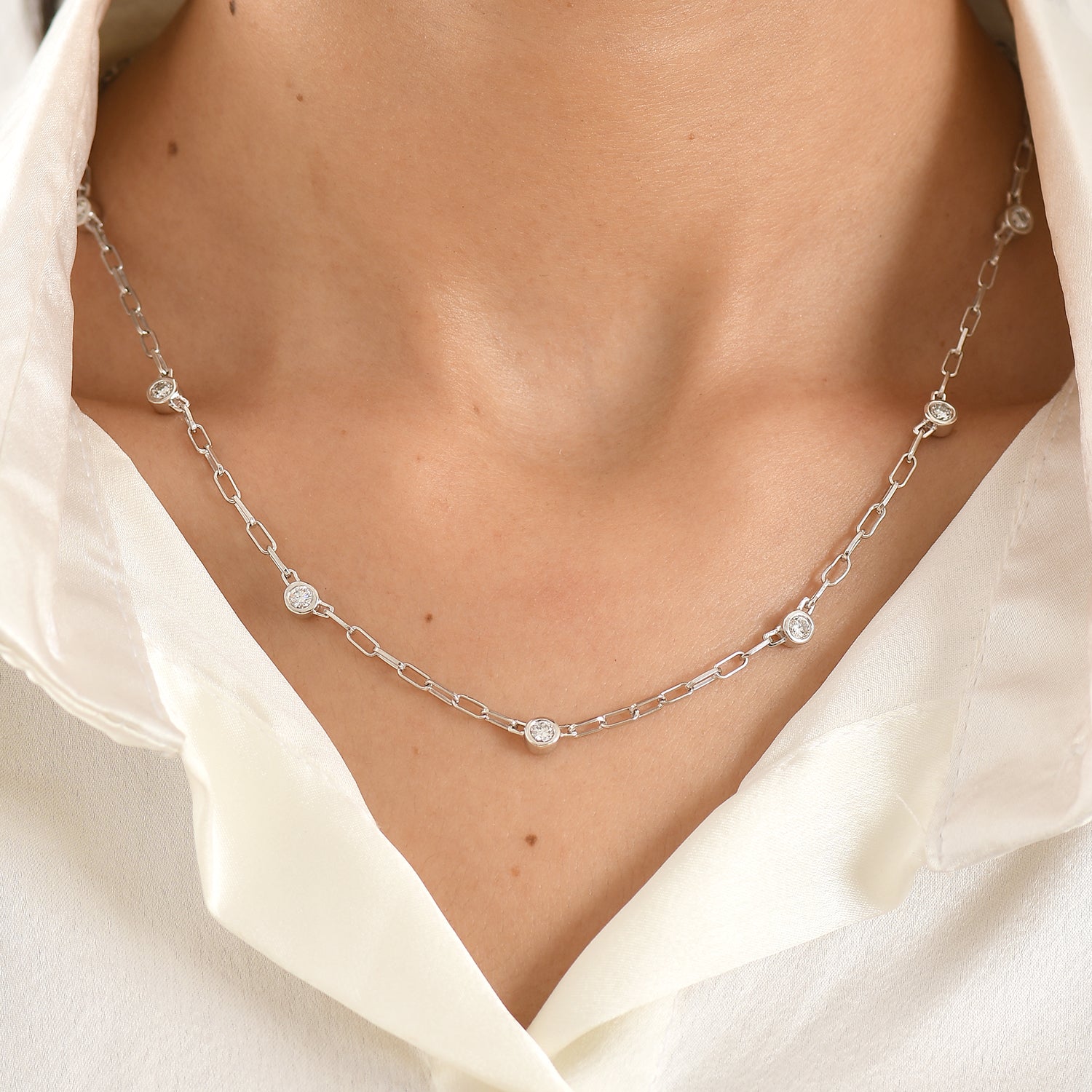 LUXURIANT DIAMOND - Lab Grown Diamant SI-GH Halskette ca. 45 cm 925 Silber Rhodiniert ca. 1,02 ct.