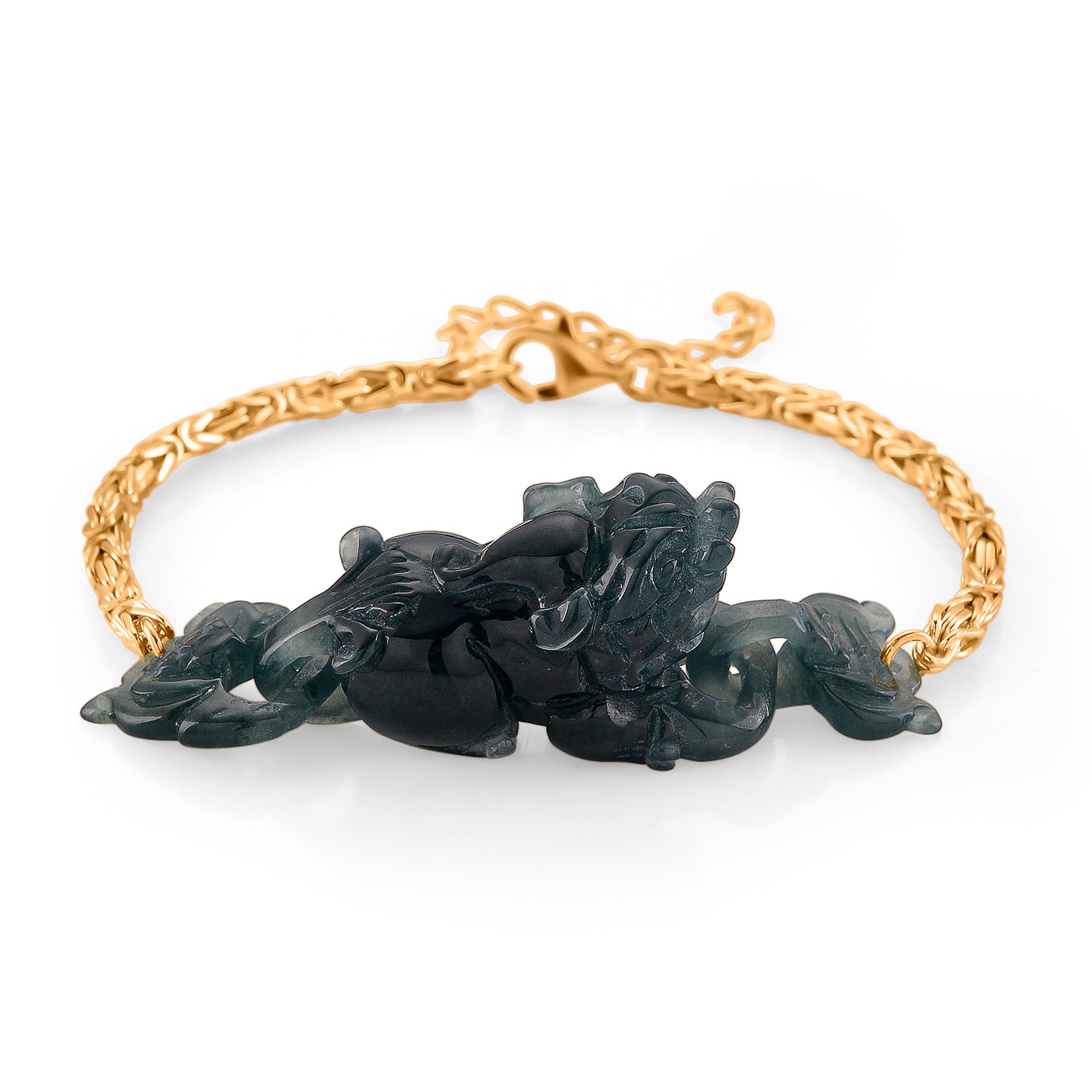 EXTREM SELTEN AAA Natürlicher Olmek Jadeit Armband ca. Flexibles cm 925 Silber Vergoldet ca. 8,50 ct.