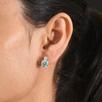D'Joy Blauer Moissanit, Moissanit Ohrringe 925 Silber Rhodiniert ca. 3,86 ct.
