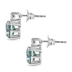 D'Joy Blauer Moissanit, Moissanit Ohrringe 925 Silber Rhodiniert ca. 3,86 ct.