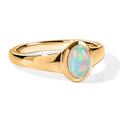 D'Joy AA Natürlicher, äthiopischer Welo Opal Ring 925 Silber 750 Gelbgold vermeil (Größe 18.00) ca. 0,55 ct