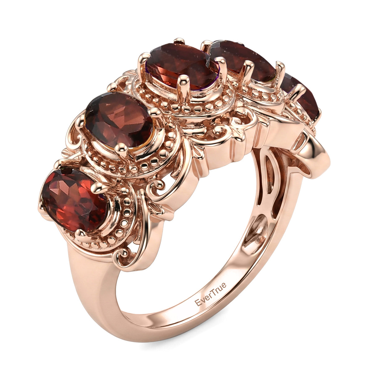 EVER TRUE Schwarzer Spinell, Mosambik Granat Ring 950 Kupfer (Größe 19.00) ca. 2,64 ct