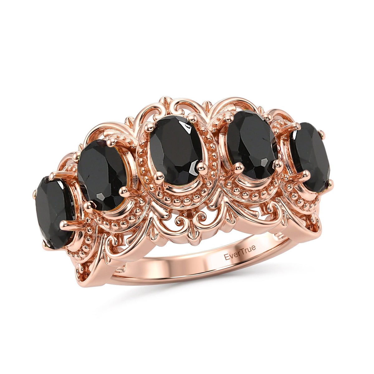 EVER TRUE Schwarzer Spinell, Mosambik Granat Ring 950 Kupfer (Größe 19.00) ca. 2,64 ct