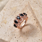 EVER TRUE Schwarzer Spinell Ring 950 Kupfer (Größe 20.00) ca. 3,01 ct