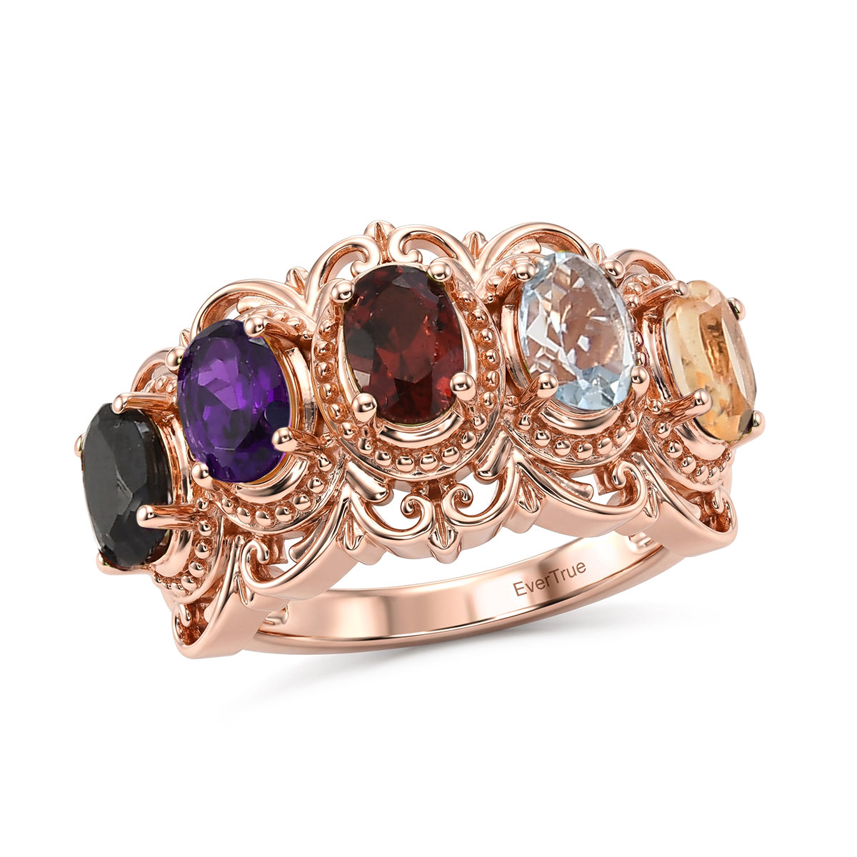 EVER TRUE Schwarzer Spinell, Mosambik Granat Ring 950 Kupfer (Größe 19.00) ca. 2,64 ct