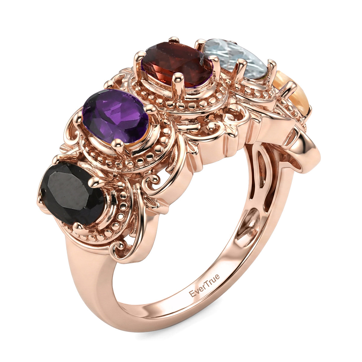 EVER TRUE Schwarzer Spinell, Mosambik Granat Ring 950 Kupfer (Größe 19.00) ca. 2,64 ct
