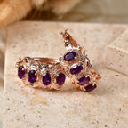 EVER TRUE Afrikanischer Amethyst Ohrringe 950 Kupfer ca. 3.54 ct