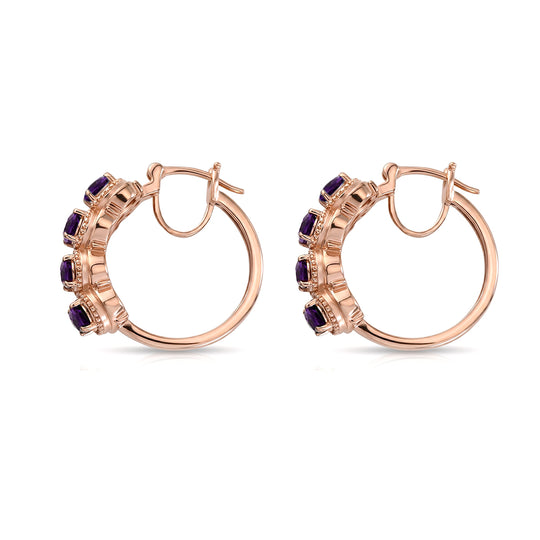 EVER TRUE Afrikanischer Amethyst Ohrringe 950 Kupfer ca. 3.54 ct