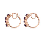 EVER TRUE Afrikanischer Amethyst Ohrringe 950 Kupfer ca. 3.54 ct