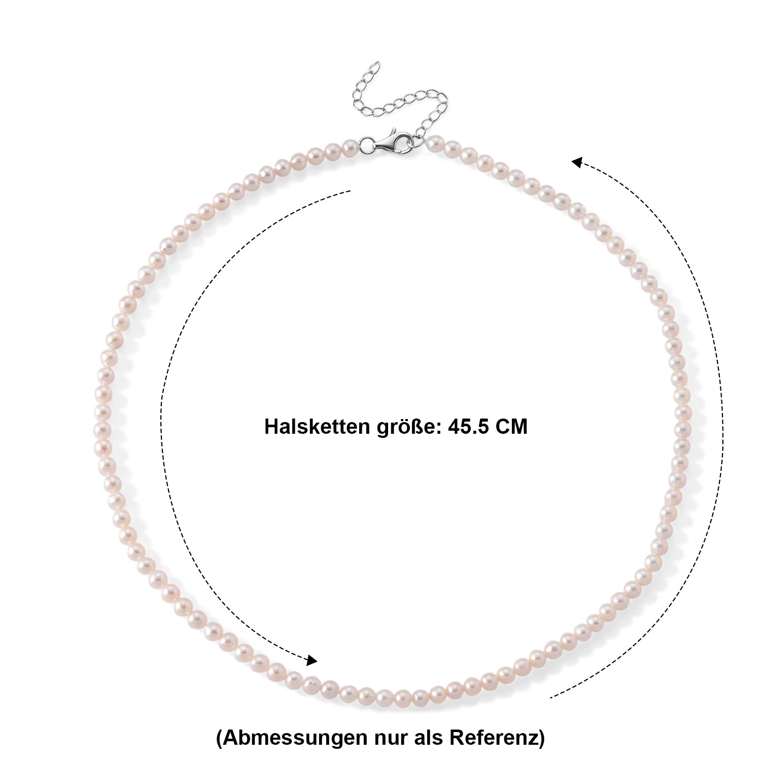 D'Joy Zhuji Akoya-Perle (4.5-5 mm) Halskette ca. Flexibles cm 925 Silber Rhodiniert