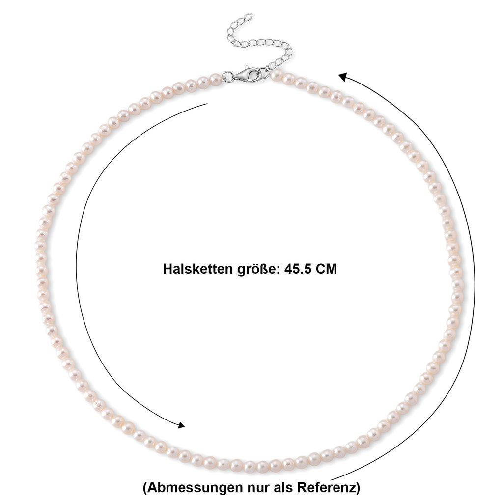 D'Joy Chinesische Akoya-Perle (4.5-5 mm) Halskette ca. Flexibles cm 925 Silber Rhodiniert