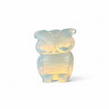 Livmore Hand carved opolite gemstone owl size - 6 to 6.5 cm height  colour - light blue
