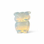 Livmore Hand carved opolite gemstone owl size - 6 to 6.5 cm height  colour - light blue