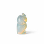 Livmore Hand carved opolite gemstone owl size - 6 to 6.5 cm height  colour - light blue