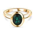 LUXURIANT DIAMOND - AAA Lab Grown Smaragd Ring 925 Silber 750 Gelbgold vermeil (Größe 17.00) ca. 1,74 ct