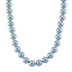 Blauer Muschelkernperle (18 mm) Halskette ca. 50 cm 316L Edelstahl