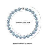 Blauer Muschelkernperle (18 mm) Halskette ca. 50 cm 316L Edelstahl