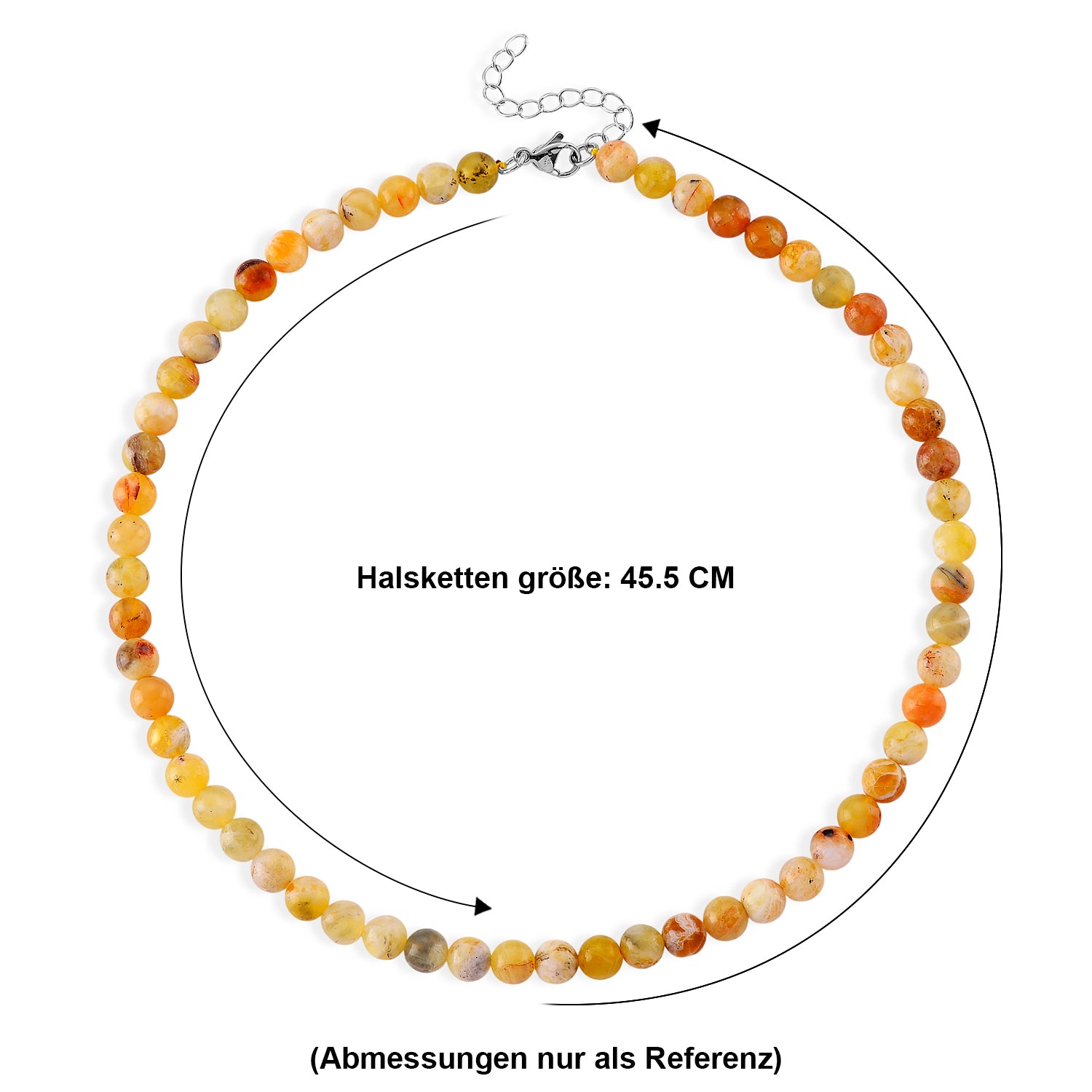 D'Joy Gelber Opal Halskette, flexibel, 316L Edelstahl ca. 140.00 ct