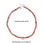 D'Joy Erdbeer Quarz Halskette, flexibel, 316L Edelstahl ca. 150.00 ct
