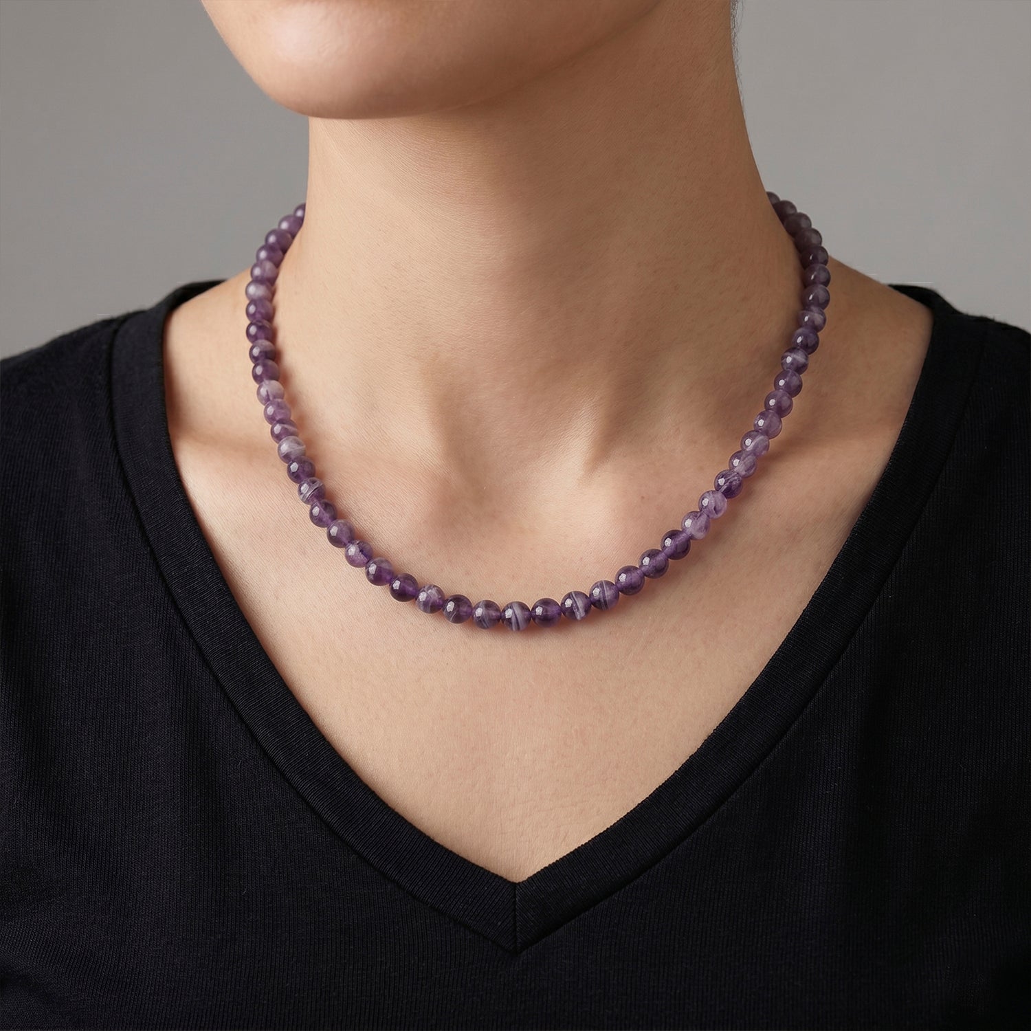 D'Joy Chevron Zweifarbiger Amethyst Halskette ca. Flexibles cm 316L Edelstahl ca. 200.00 ct
