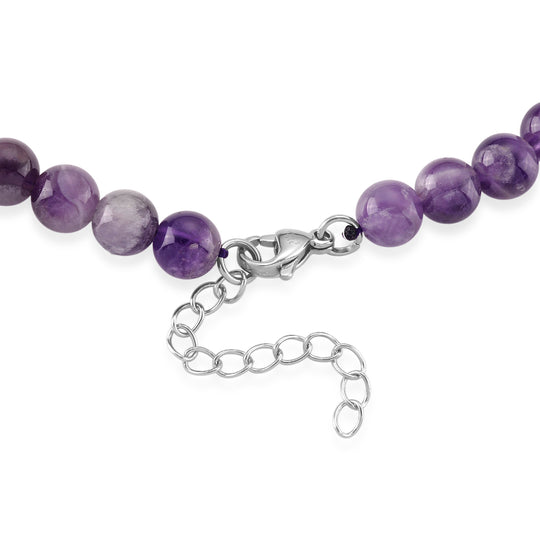 D'Joy Chevron Zweifarbiger Amethyst Halskette ca. Flexibles cm 316L Edelstahl ca. 200.00 ct