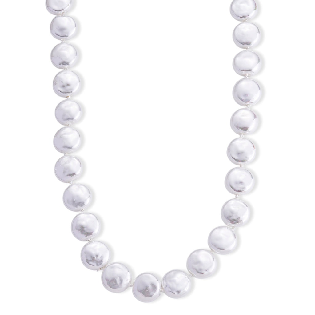 Weiße Muschelkernperle (20 mm) Halskette ca. 49.5 cm 316L Edelstahl 565.00 ct