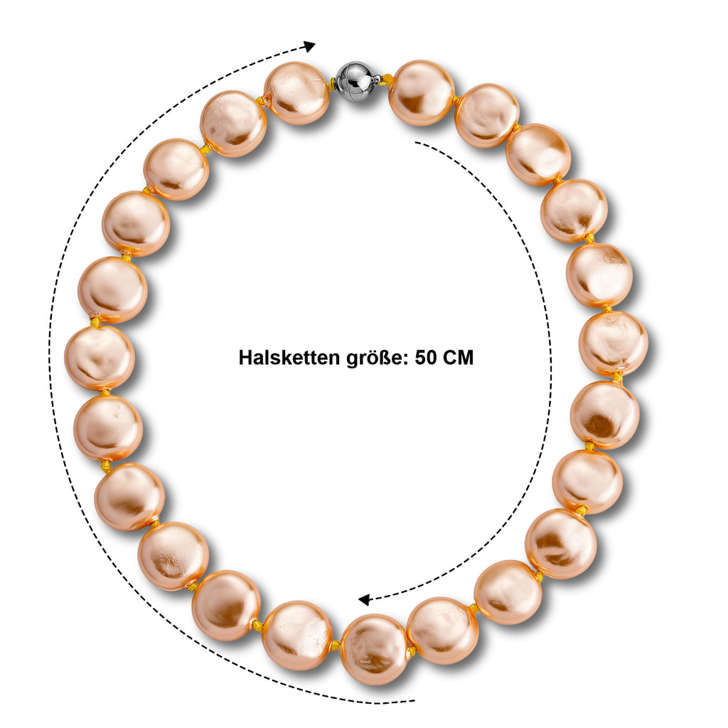 Goldene Muschelkernperle (20 mm) Halskette ca. 49.5 cm 316L Edelstahl 565.00 ct