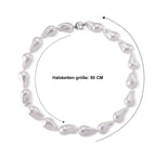 Weiße Muschelkernperle (25x25 mm) Halskette ca. 50 cm 316L Edelstahl 530.00 ct