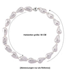 Weiße Muschelkernperle (25x25 mm) Halskette ca. 50 cm 316L Edelstahl 530.00 ct