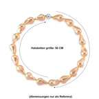 Goldene Muschelkernperle (25x25 mm) Halskette ca. 50 cm 316L Edelstahl 530.00 ct