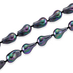 Pfaufarbene Muschelperle Halskette ca. 50 cm 316L Edelstahl 530.00 ct