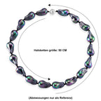 Pfaufarbene Muschelperle Halskette ca. 50 cm 316L Edelstahl 530.00 ct