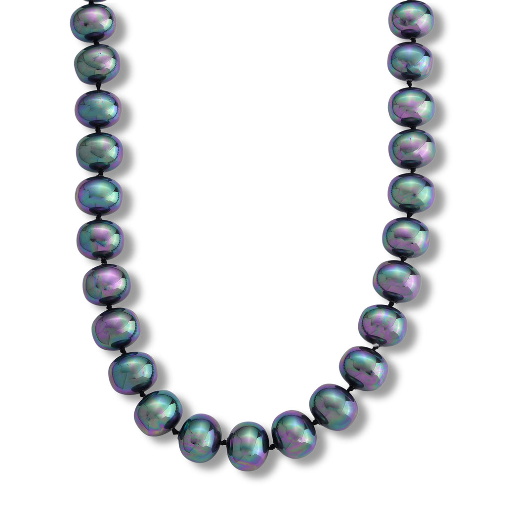 Pfaufarbene Muschelperle Halskette ca. 50 cm 316L Edelstahl 885.00 ct