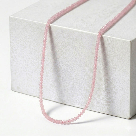 EXTREM SELTEN Rosa Jade Halskette ca. Flexibles cm 925 Silber Rhodiniert ca. 130.00 ct
