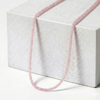 D'Joy Rosa Jade Halskette ca. Flexibles cm 925 Silber Rhodiniert ca. 130,00 ct.
